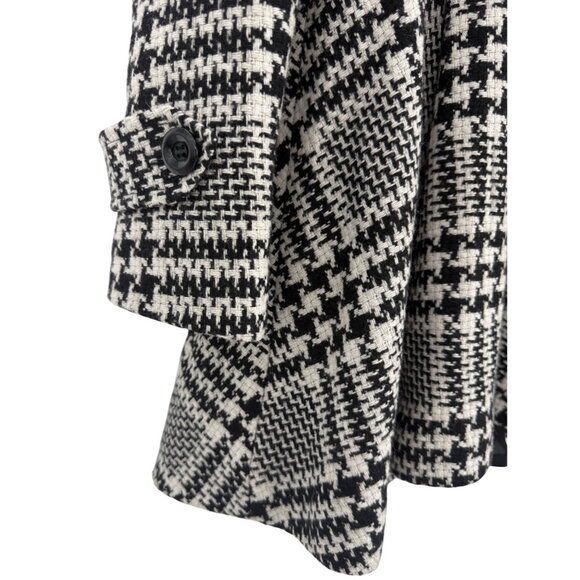 Vintage 90s Y2K Victorias Secret Black White Houndstooth Double Breasted Peacoat - Picture 9 of 16